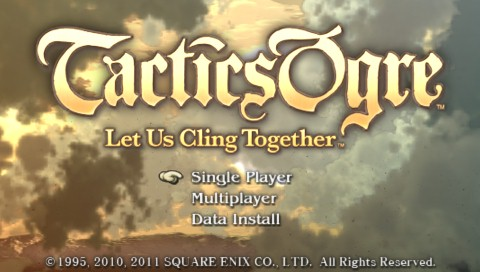 Tactics Ogre: Let Us Cling Together title screen for PSP